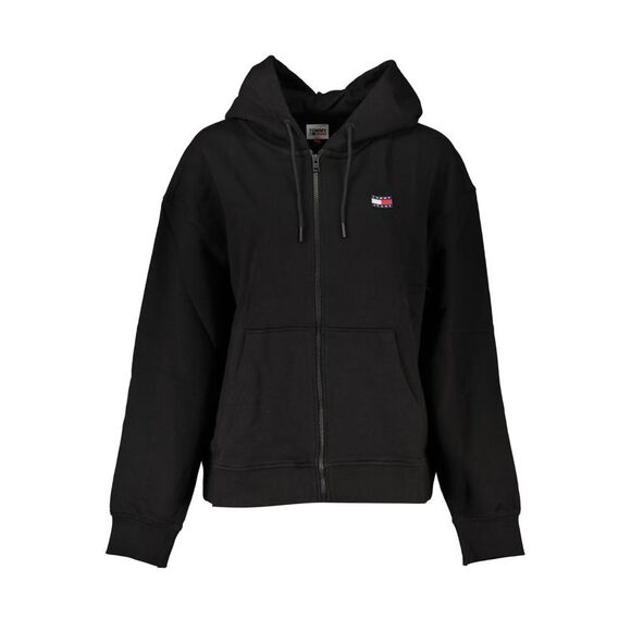 Tommy Hilfiger ZipUp Hoodie Classic Style Women Black Sweaters